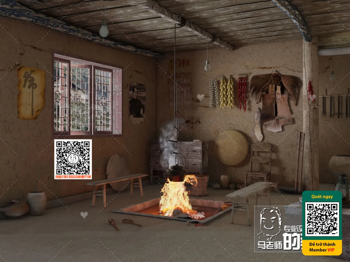 3D SCENES - WABI SABI STYLE - VRAY / CORONA - 3D MODEL - 6013