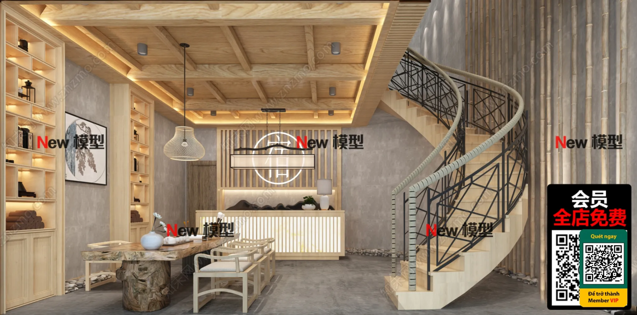 3D SCENES - WABI SABI STYLE - VRAY / CORONA - 3D MODEL - 6036