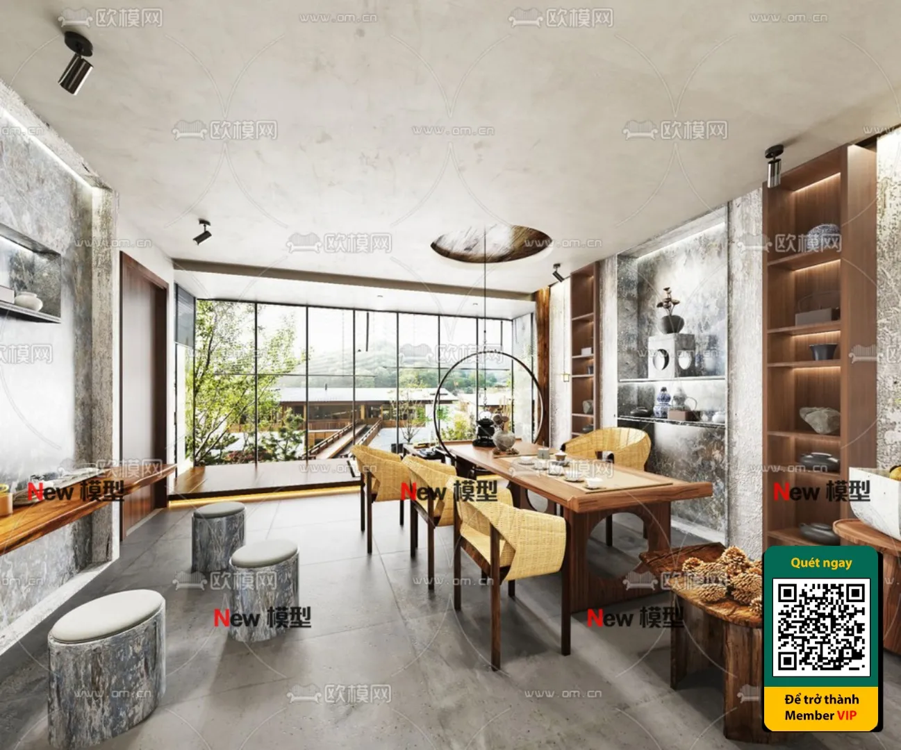 3D SCENES - WABI SABI STYLE - VRAY / CORONA - 3D MODEL - 6042