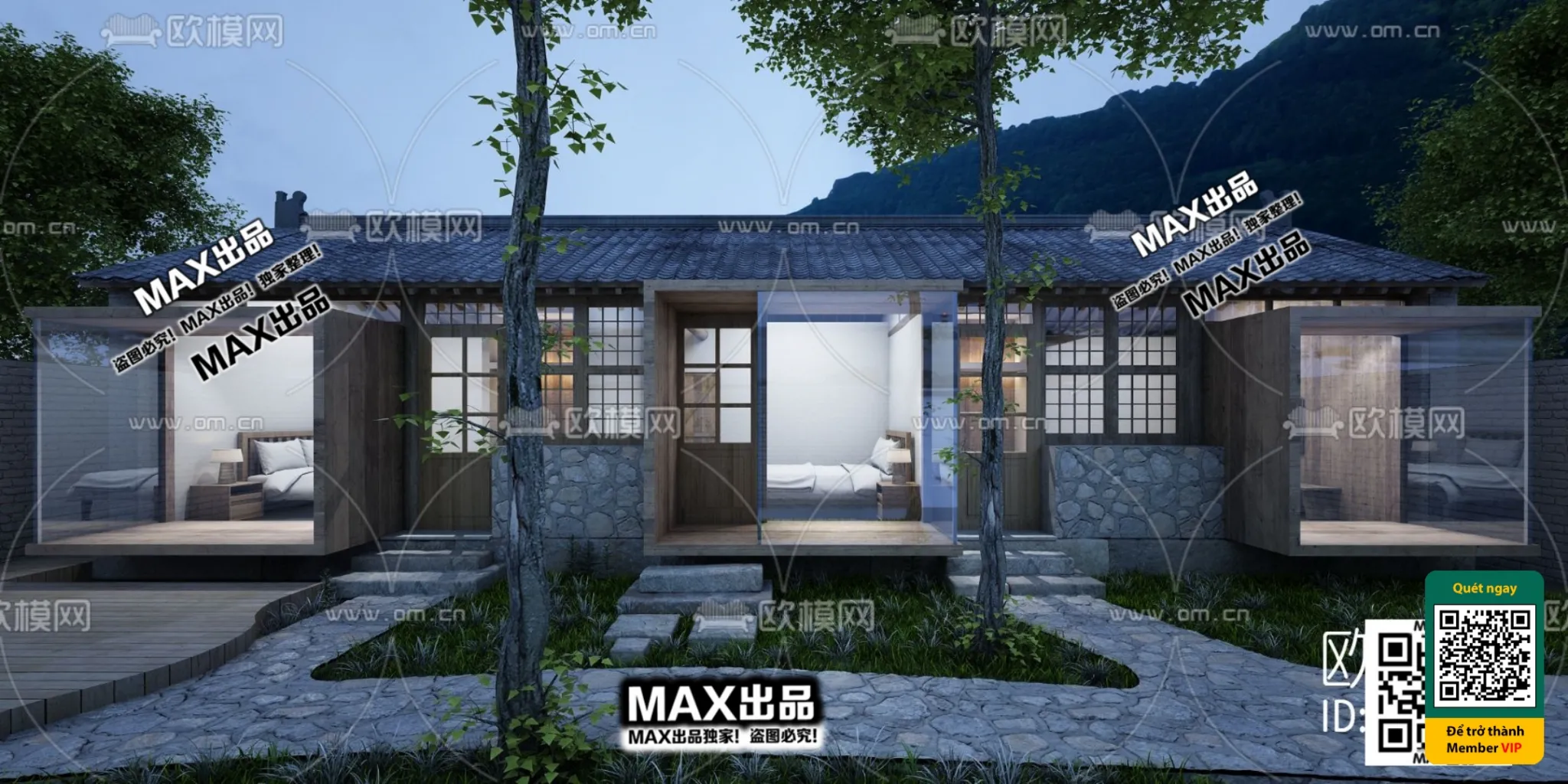 3D SCENES - WABI SABI STYLE - VRAY / CORONA - 3D MODEL - 6044
