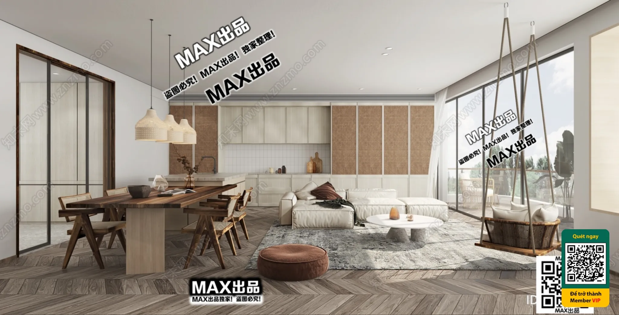 3D SCENES - WABI SABI STYLE - VRAY / CORONA - 3D MODEL - 6046