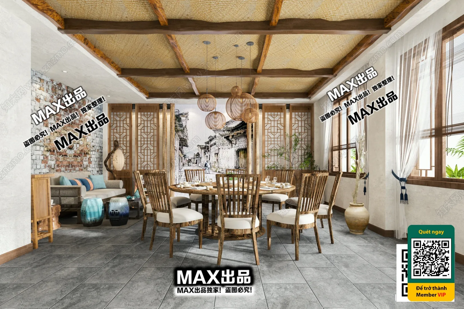 3D SCENES - WABI SABI STYLE - VRAY / CORONA - 3D MODEL - 6052