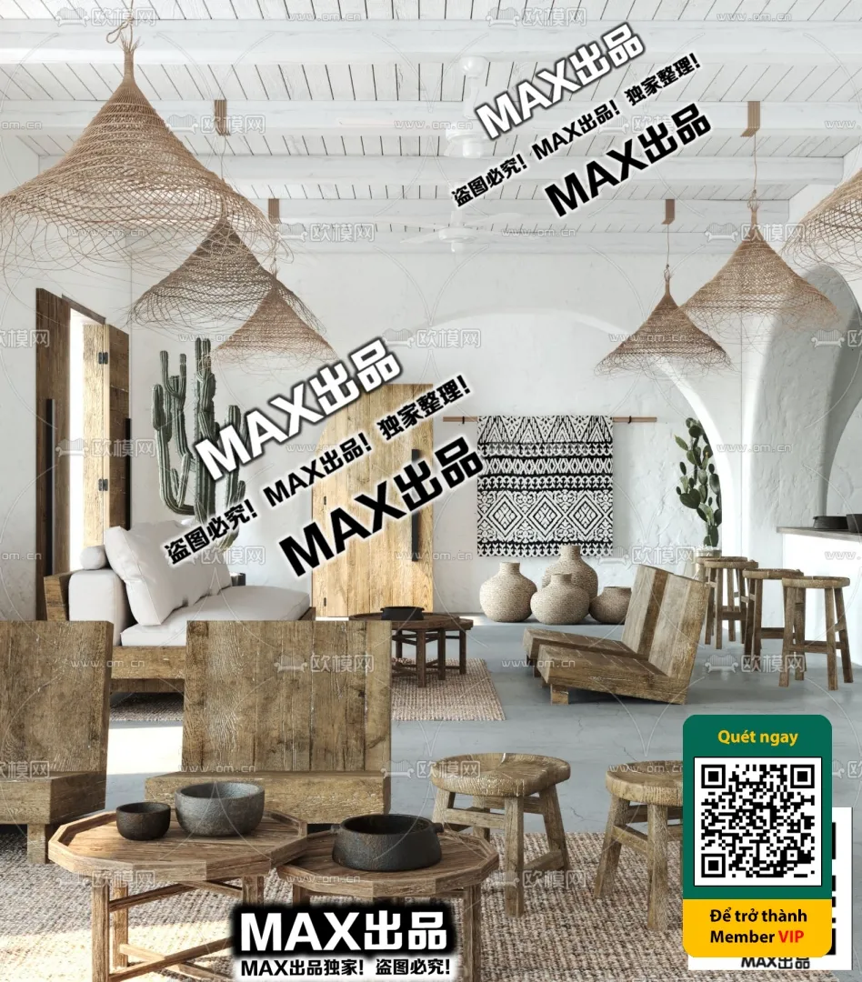 3D SCENES - WABI SABI STYLE - VRAY / CORONA - 3D MODEL - 6055