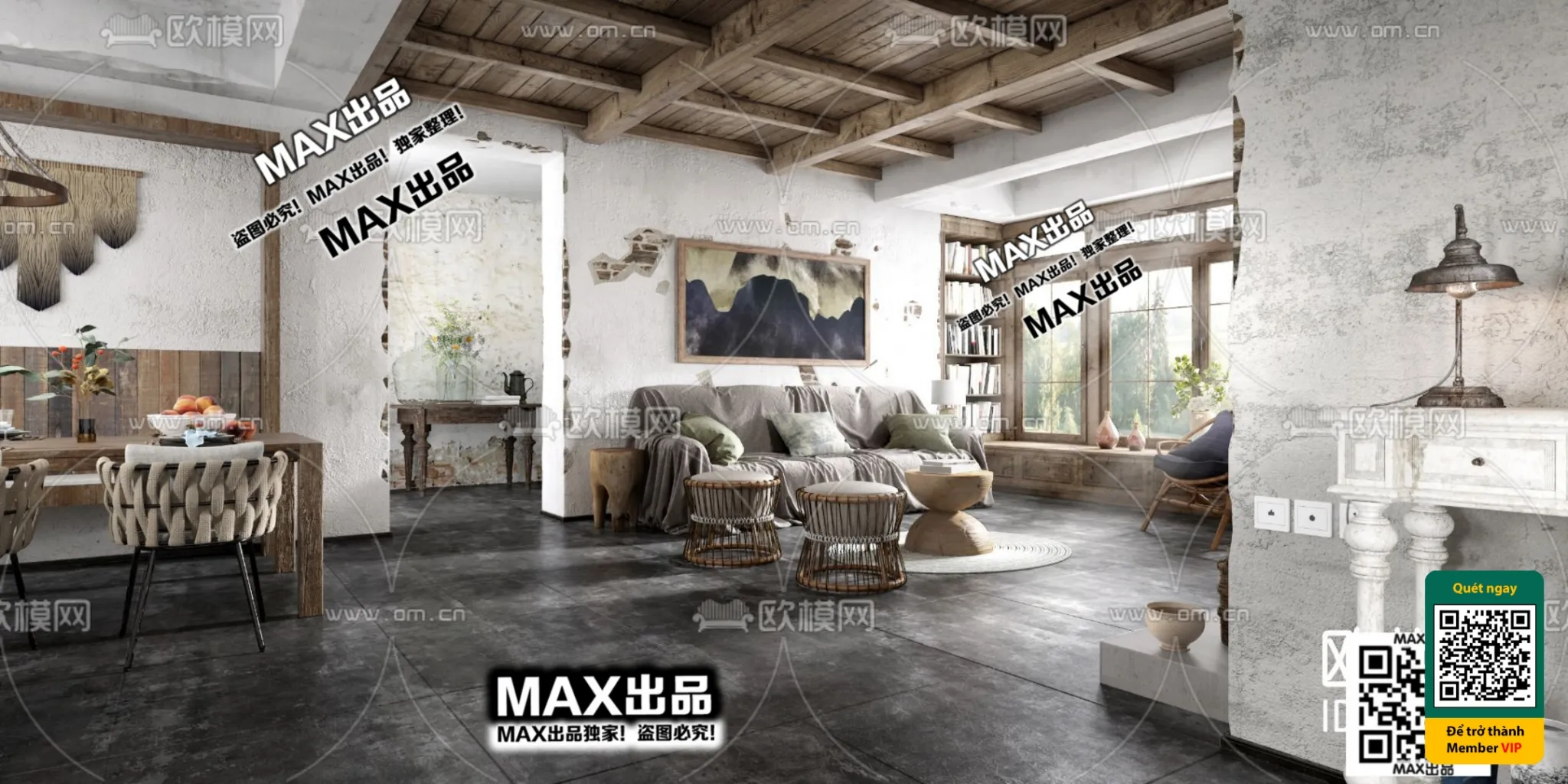 3D SCENES - WABI SABI STYLE - VRAY / CORONA - 3D MODEL - 6059