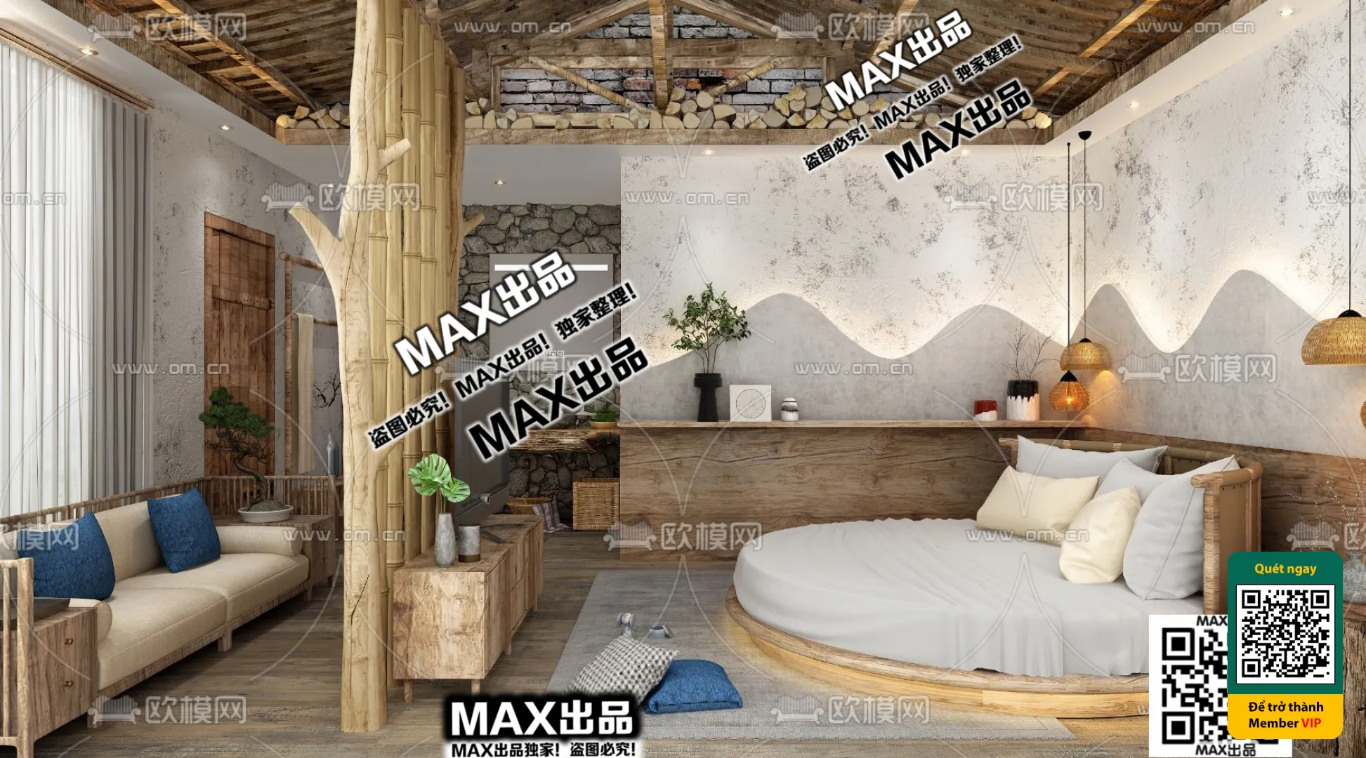 3D SCENES - WABI SABI STYLE - VRAY / CORONA - 3D MODEL - 6062