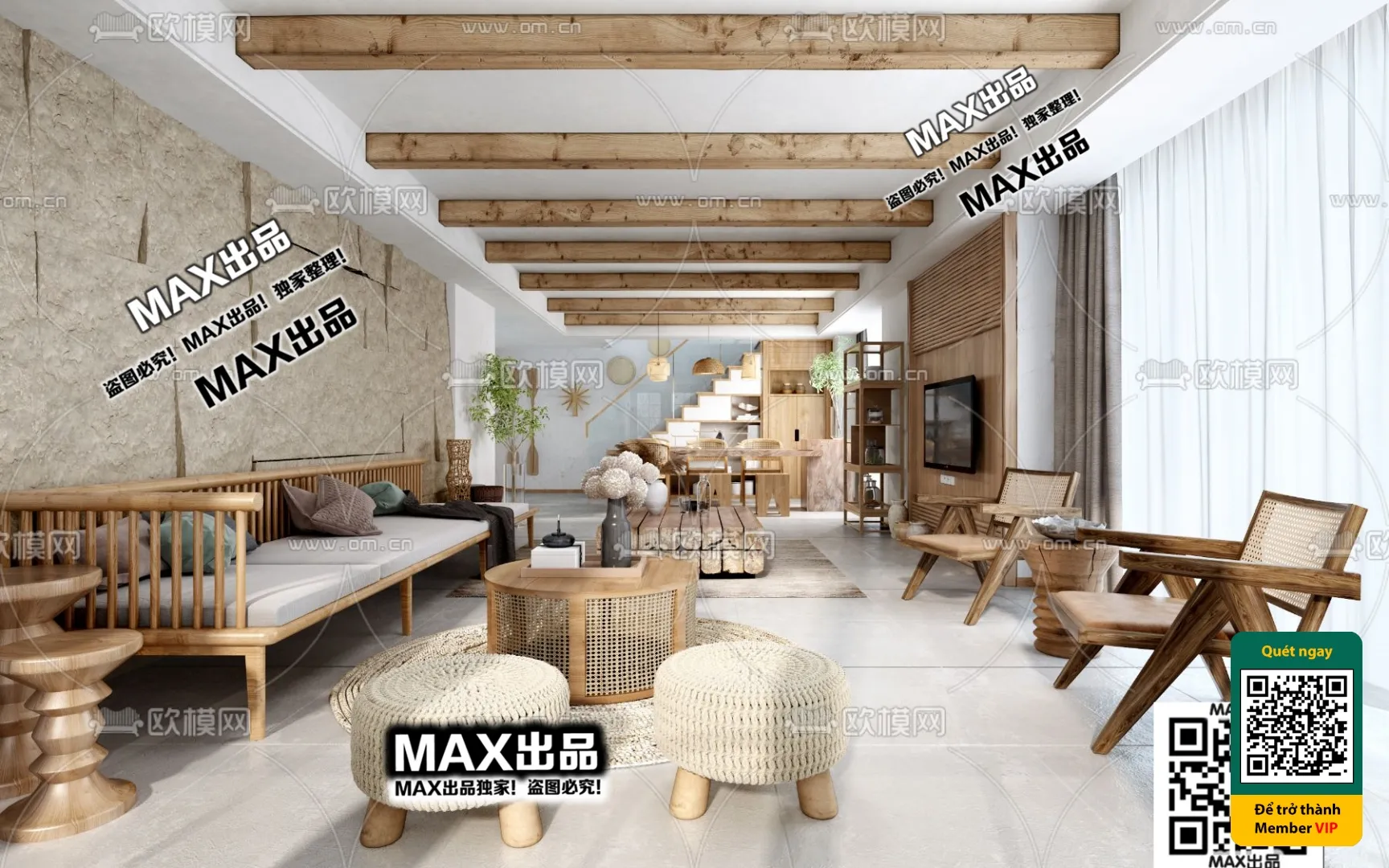 3D SCENES - WABI SABI STYLE - VRAY / CORONA - 3D MODEL - 6063
