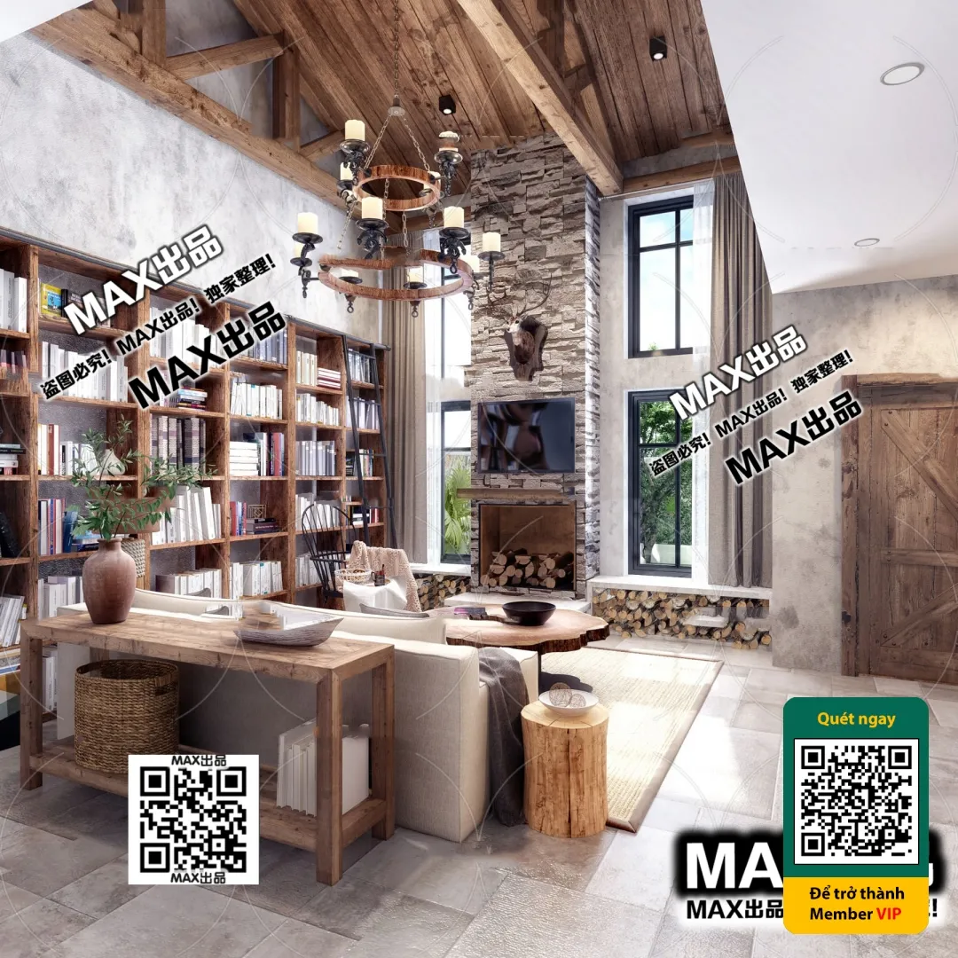 3D SCENES - WABI SABI STYLE - VRAY / CORONA - 3D MODEL - 6077