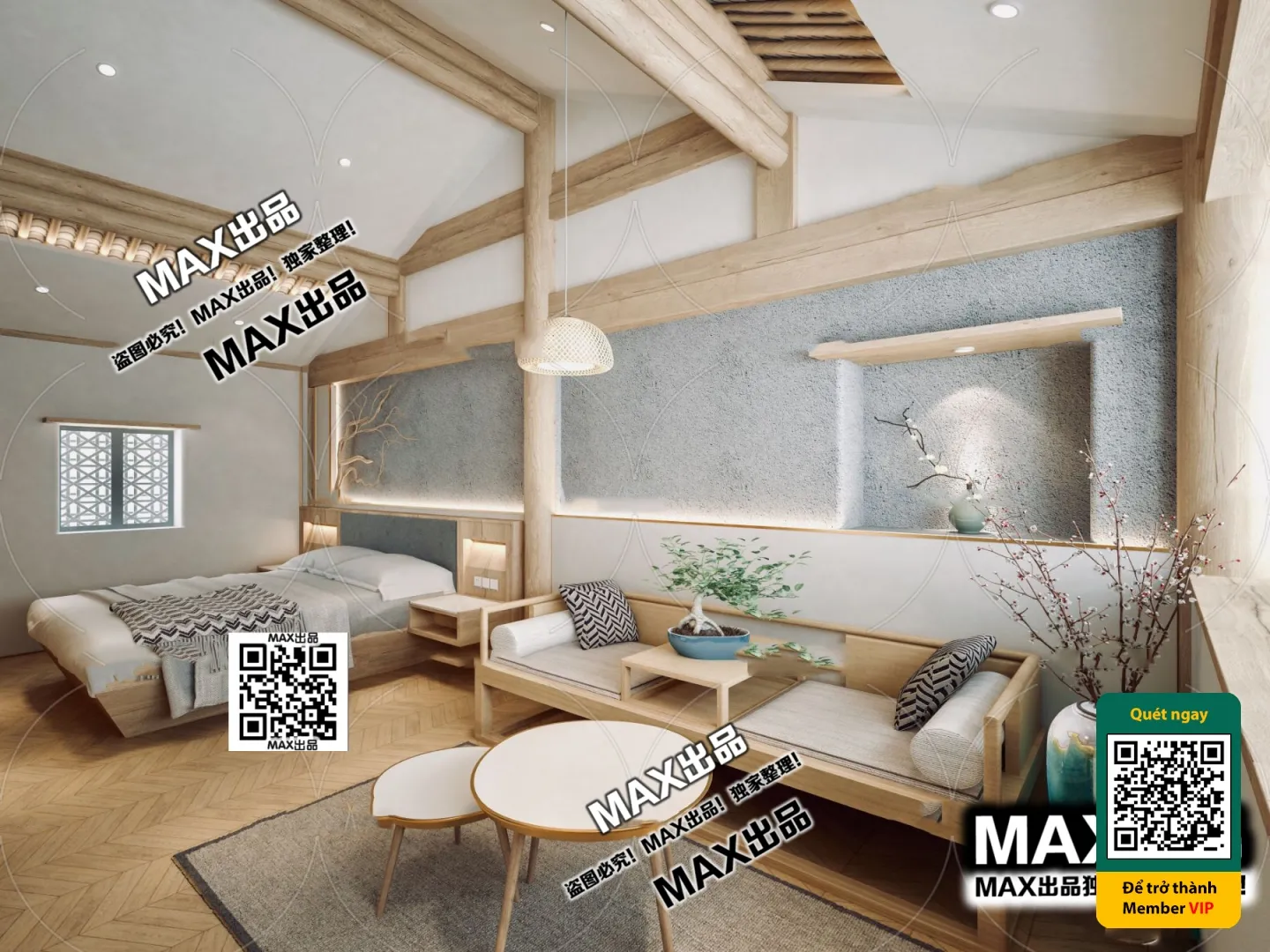 3D SCENES - WABI SABI STYLE - VRAY / CORONA - 3D MODEL - 6078