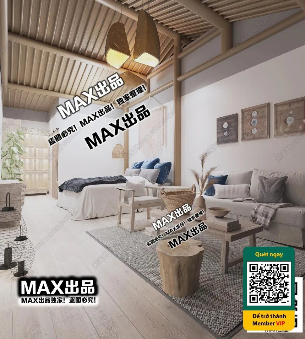 3D SCENES - WABI SABI STYLE - VRAY / CORONA - 3D MODEL - 6091