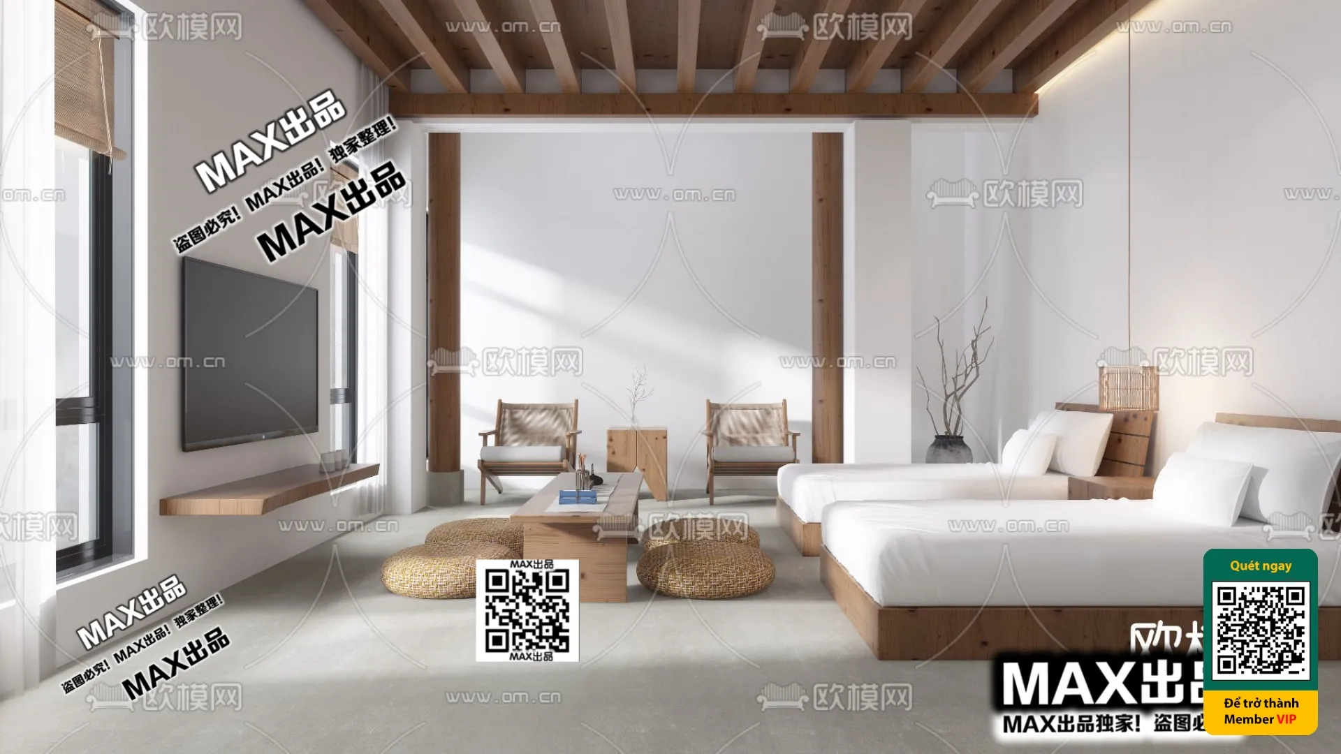 3D SCENES - WABI SABI STYLE - VRAY / CORONA - 3D MODEL - 6096