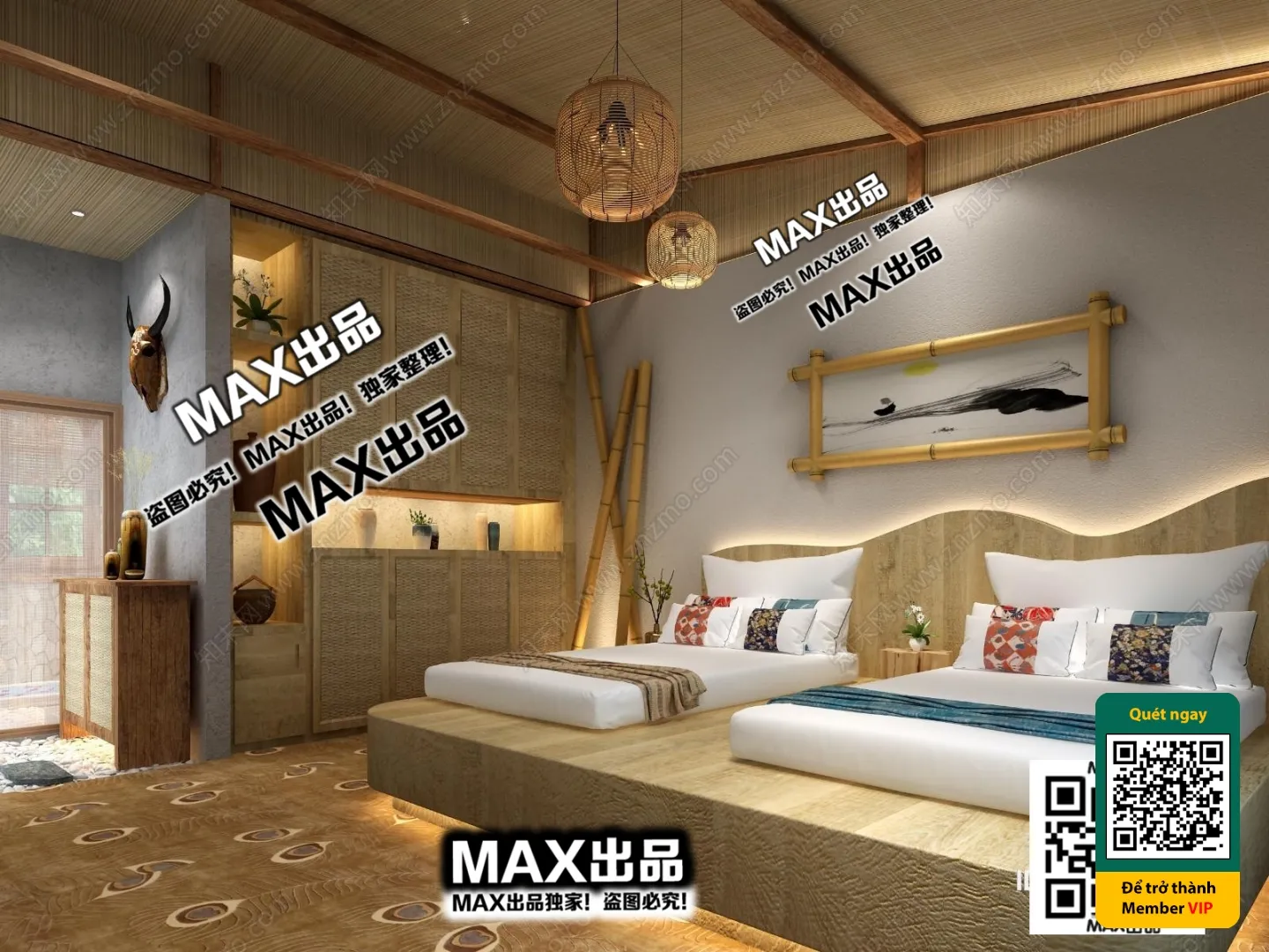 3D SCENES - WABI SABI STYLE - VRAY / CORONA - 3D MODEL - 6100