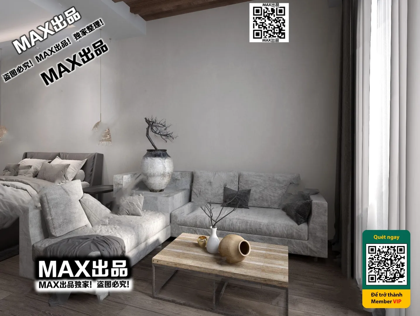 3D SCENES - WABI SABI STYLE - VRAY / CORONA - 3D MODEL - 6103