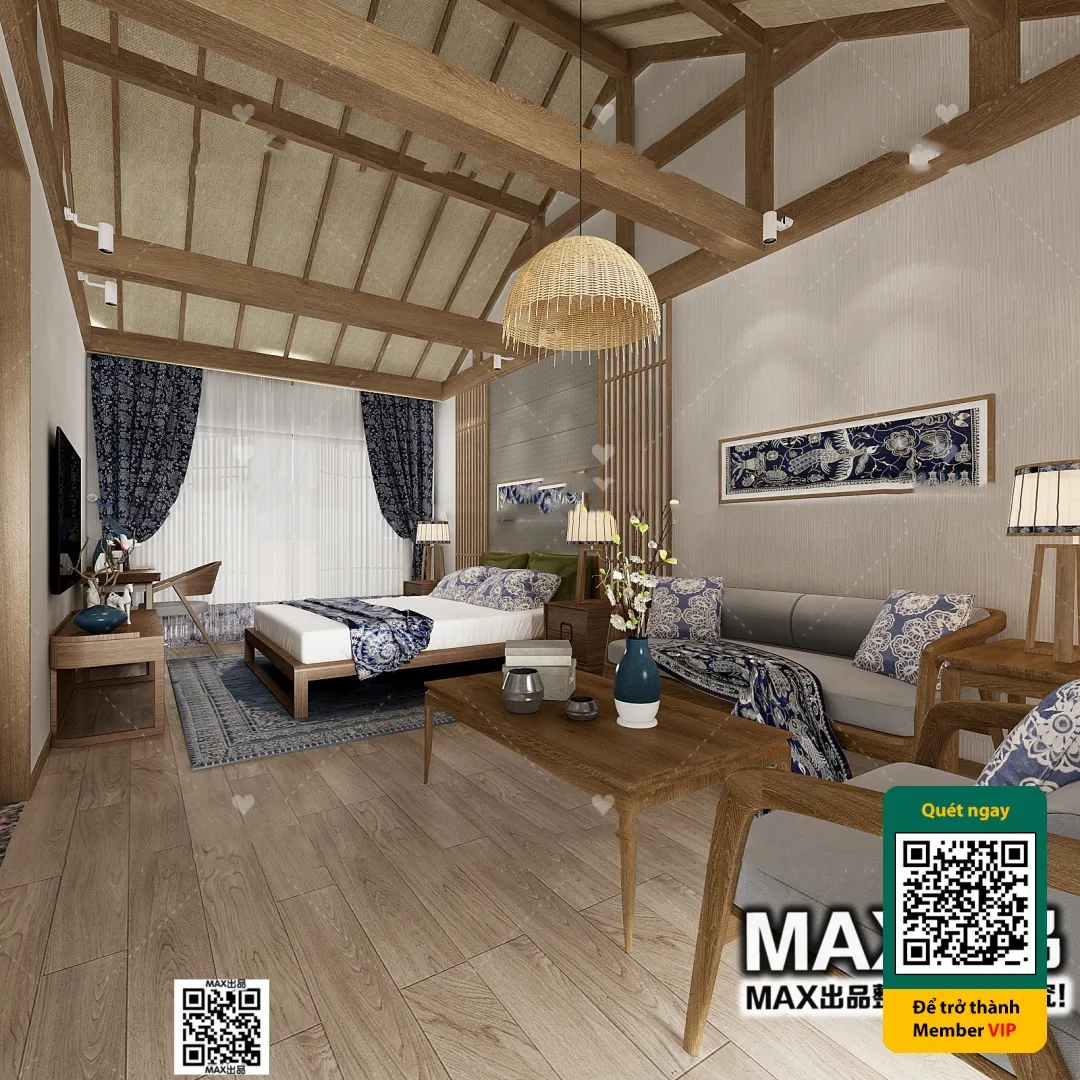 3D SCENES - WABI SABI STYLE - VRAY / CORONA - 3D MODEL - 6106