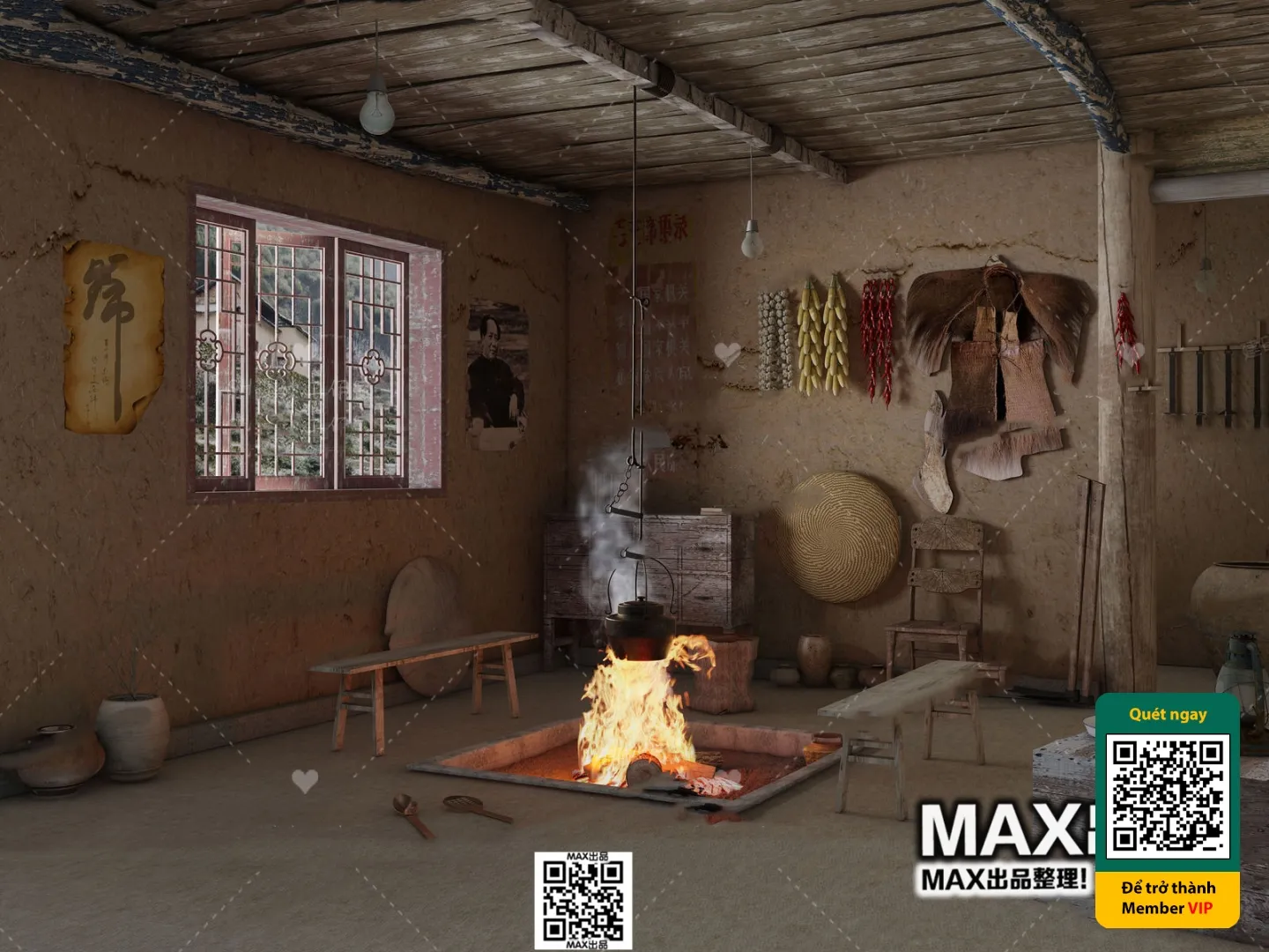 3D SCENES - WABI SABI STYLE - VRAY / CORONA - 3D MODEL - 6116