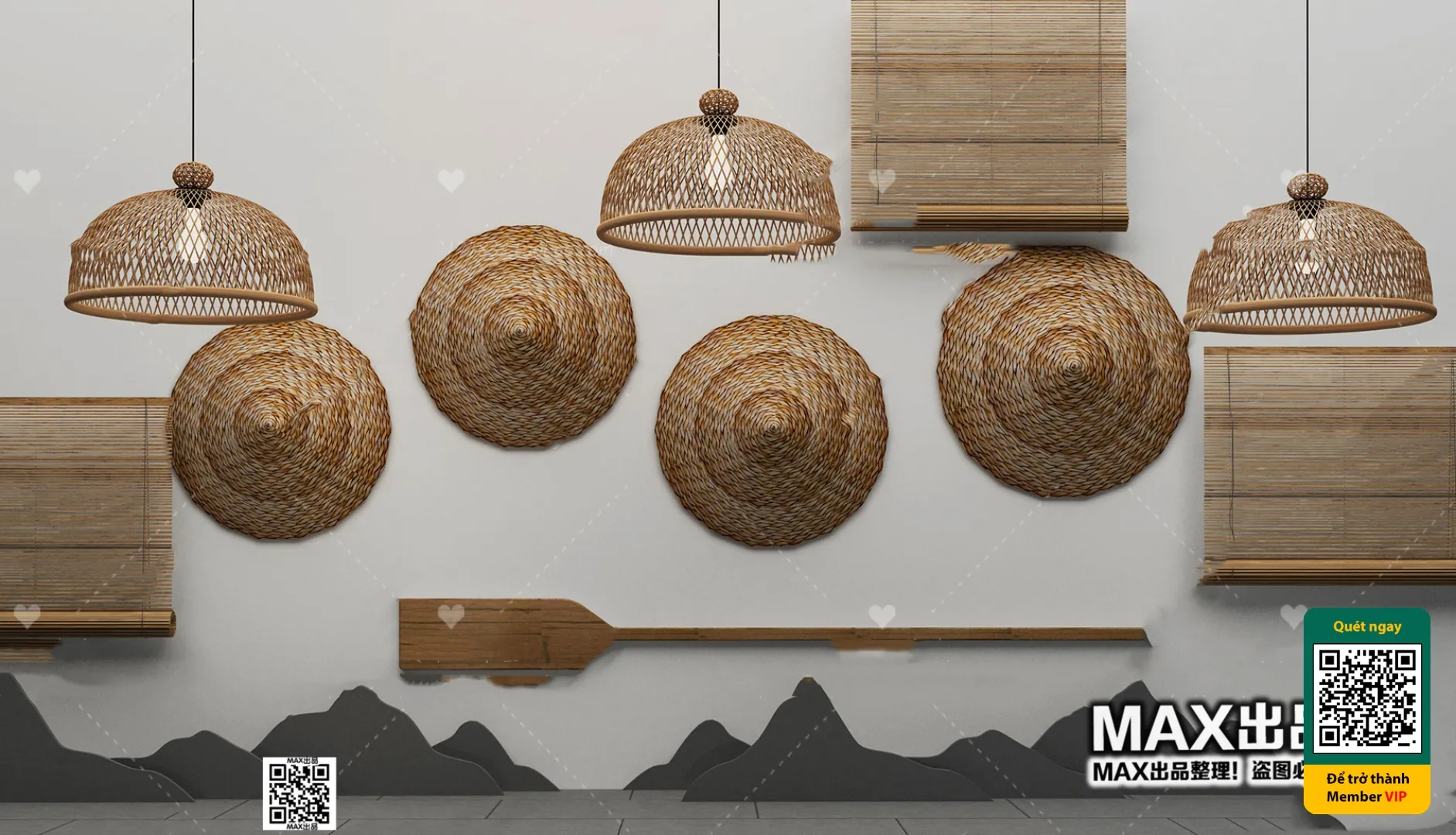 3D SCENES - WABI SABI STYLE - VRAY / CORONA - 3D MODEL - 6117