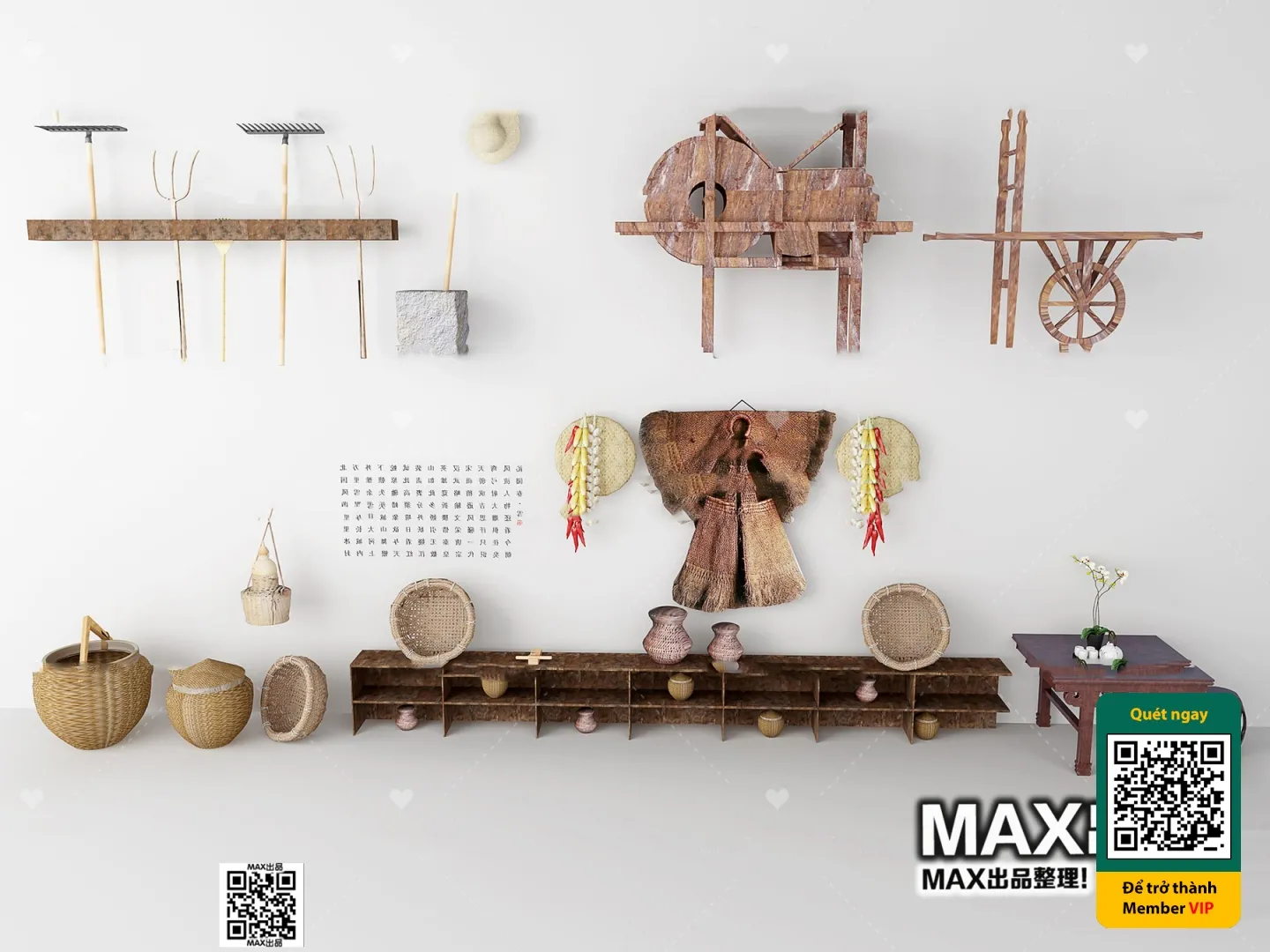 3D SCENES - WABI SABI STYLE - VRAY / CORONA - 3D MODEL - 6118