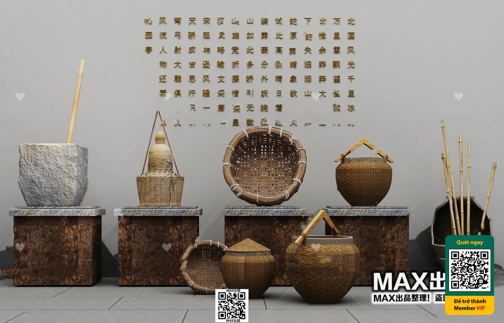 3D SCENES - WABI SABI STYLE - VRAY / CORONA - 3D MODEL - 6119