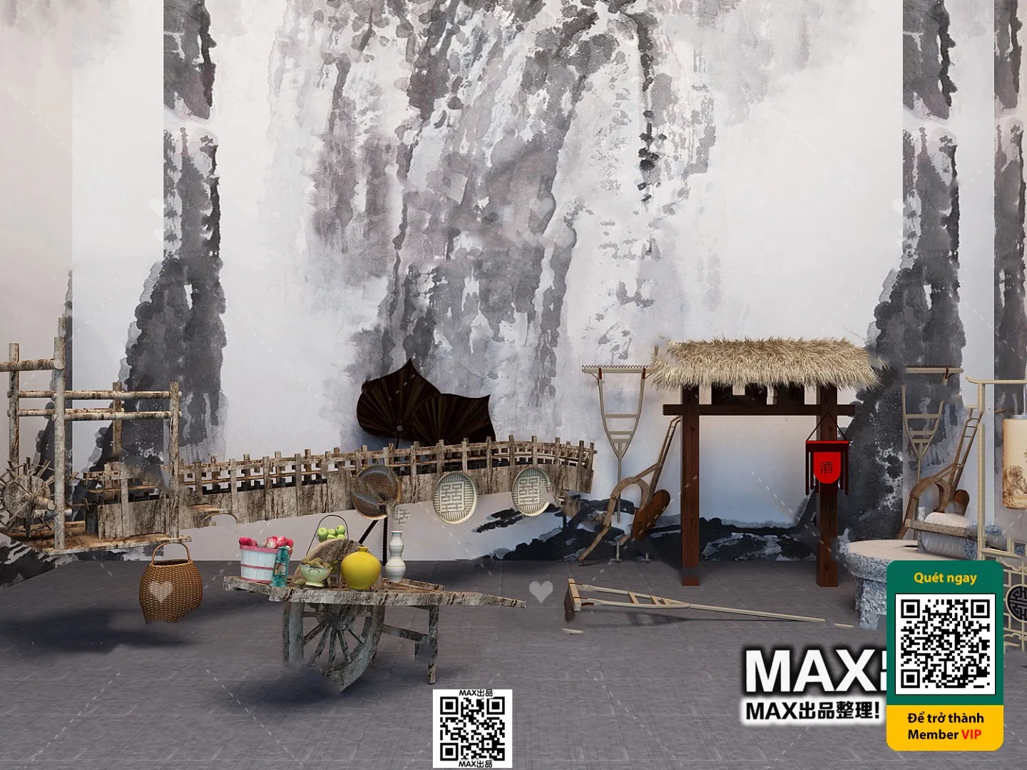 3D SCENES - WABI SABI STYLE - VRAY / CORONA - 3D MODEL - 6120