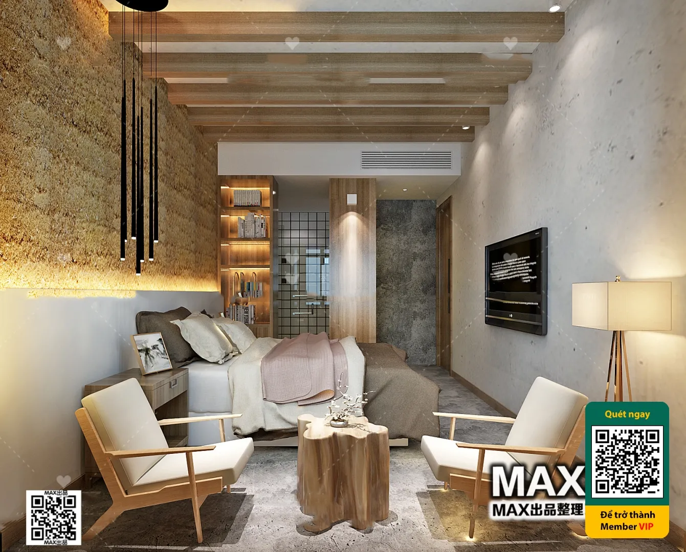 3D SCENES - WABI SABI STYLE - VRAY / CORONA - 3D MODEL - 6124