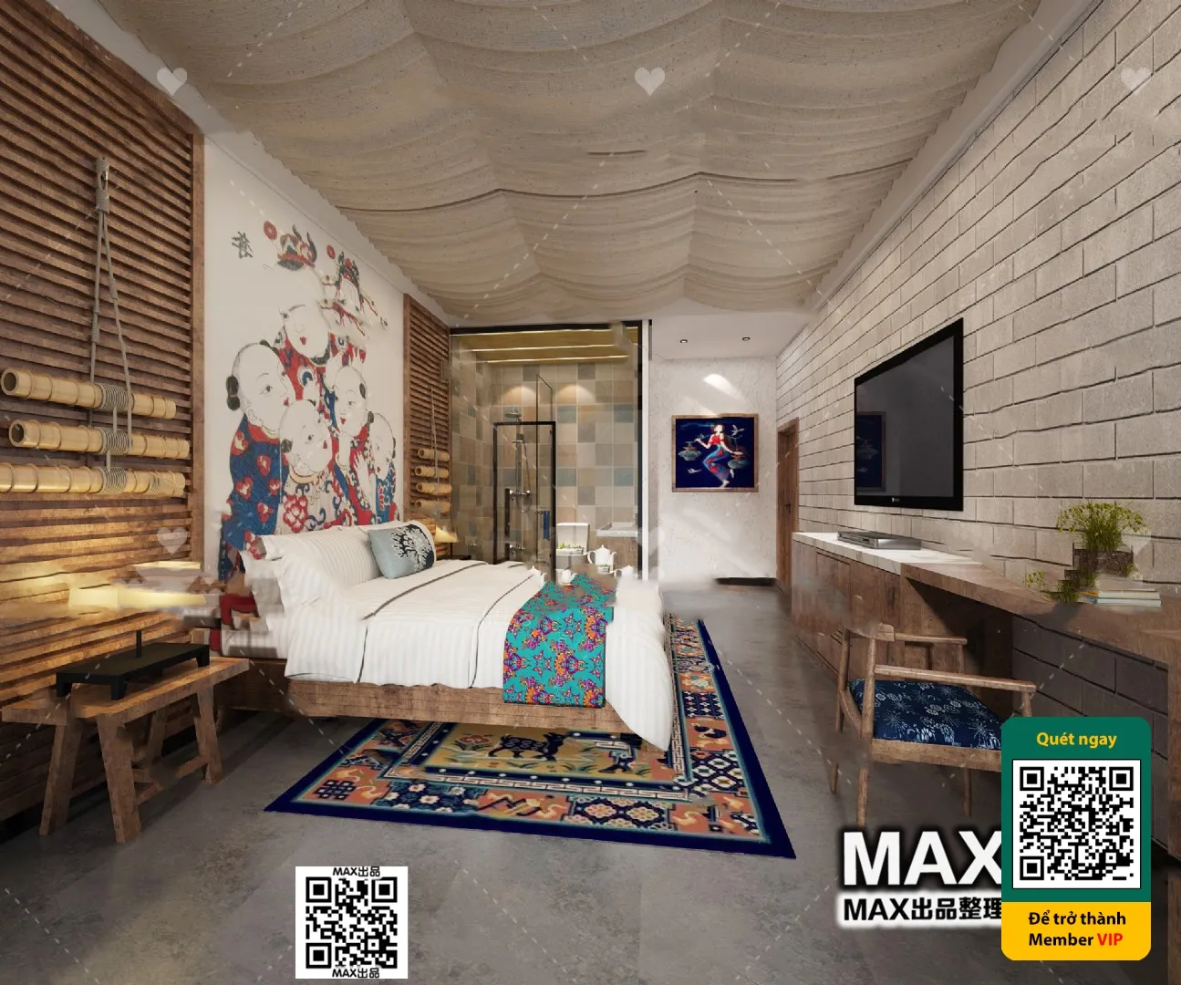 3D SCENES - WABI SABI STYLE - VRAY / CORONA - 3D MODEL - 6127