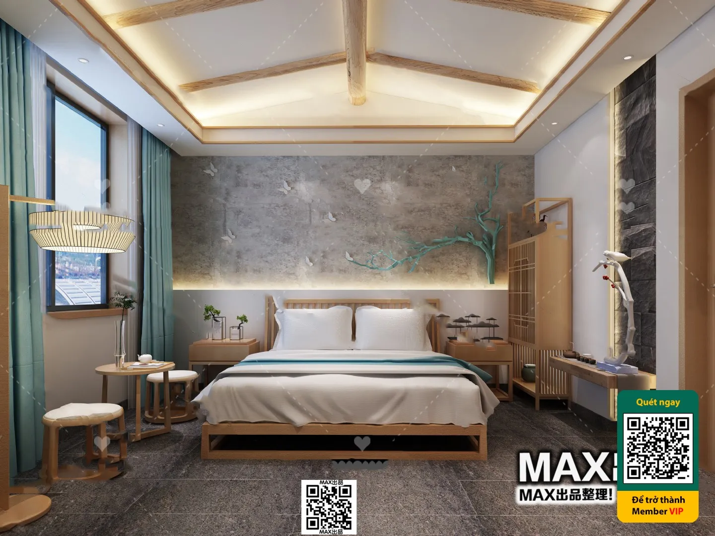 3D SCENES - WABI SABI STYLE - VRAY / CORONA - 3D MODEL - 6129