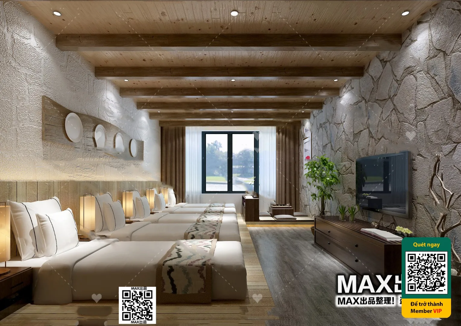 3D SCENES - WABI SABI STYLE - VRAY / CORONA - 3D MODEL - 6137