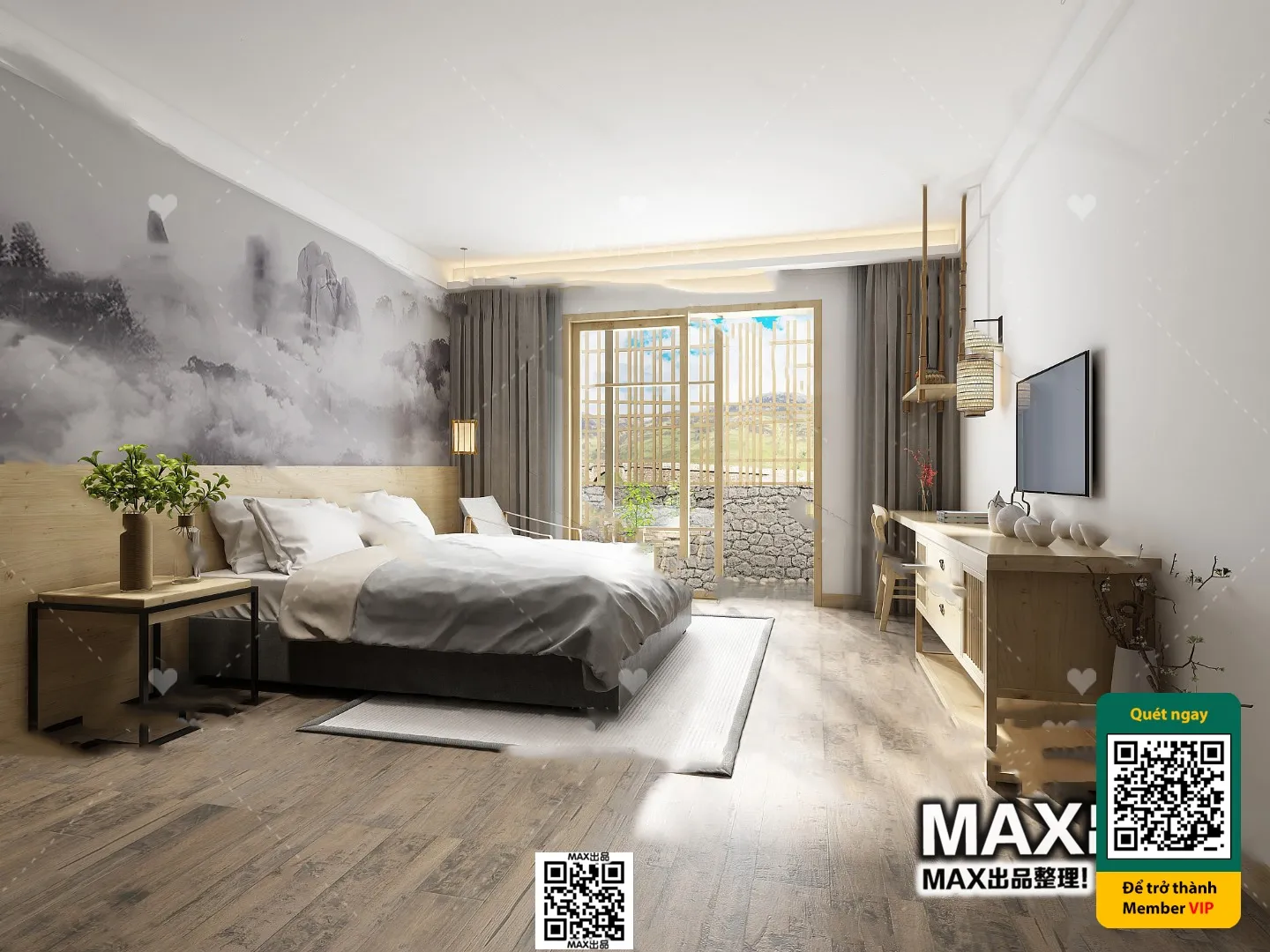 3D SCENES - WABI SABI STYLE - VRAY / CORONA - 3D MODEL - 6141