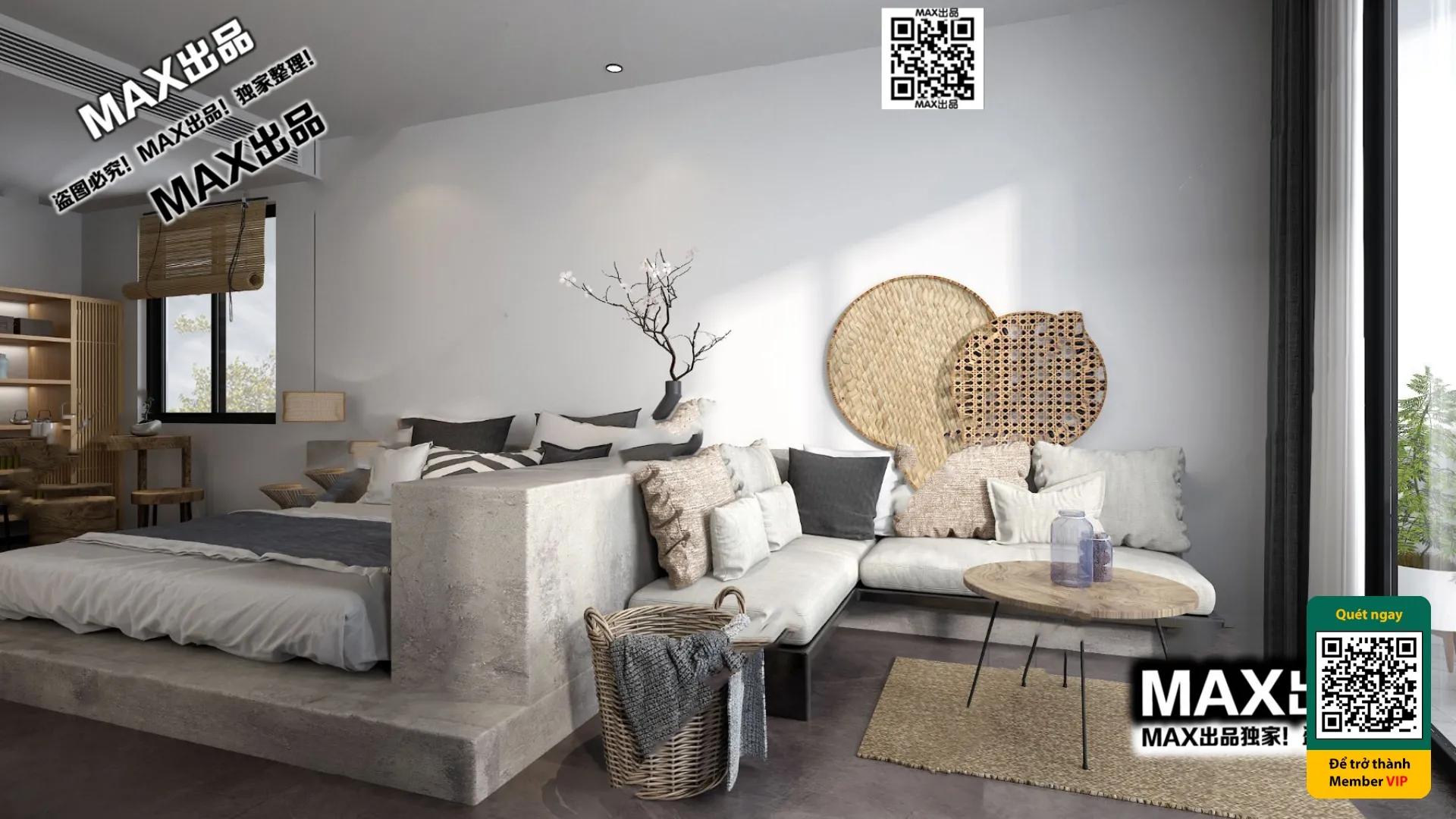 3D SCENES - WABI SABI STYLE - VRAY / CORONA - 3D MODEL - 6157