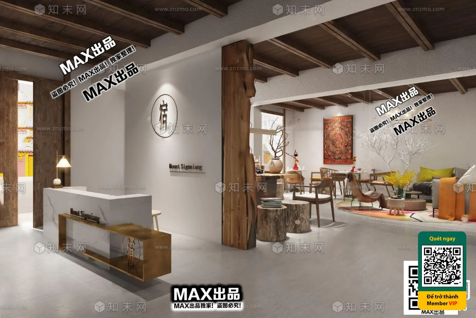 3D SCENES - WABI SABI STYLE - VRAY / CORONA - 3D MODEL - 6166