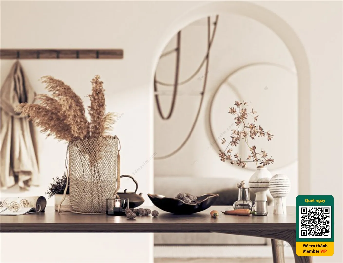 3D SCENES - WABI SABI STYLE - VRAY / CORONA - 3D MODEL - 6238