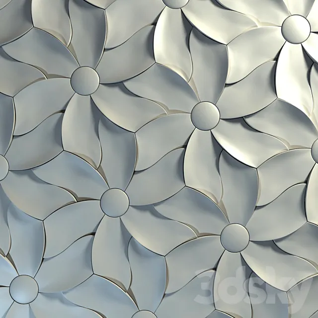 3d tile Kaza Concrete - Petal 3D Model