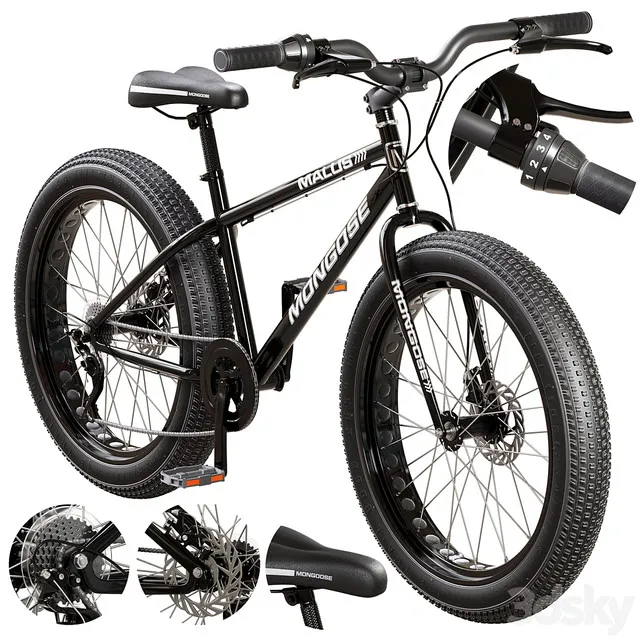 3D Vehicle - Mongoose Malus Mens and Women Fat Tire Mountain Bike