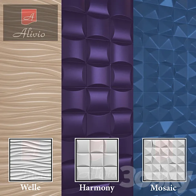 3D Wall Panel (3 pcs.) 3DModel