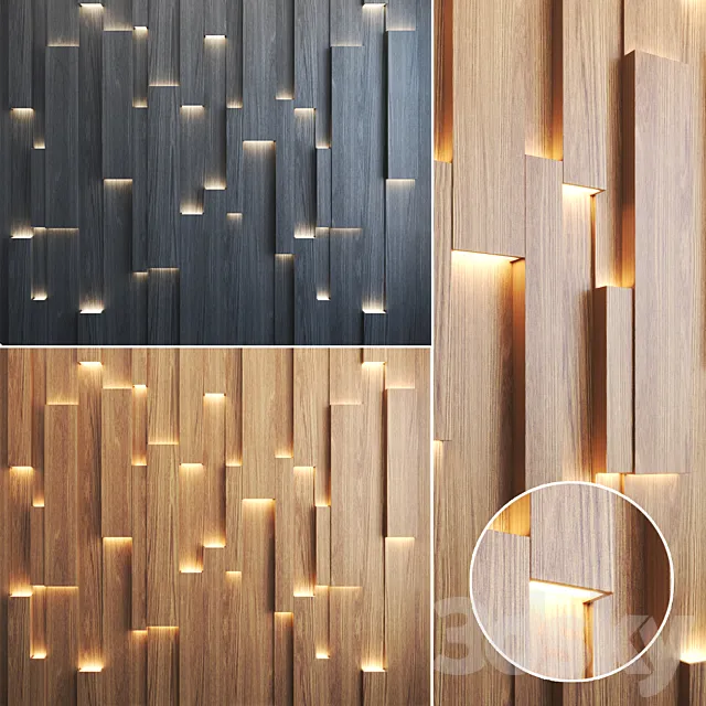 3d wall panel with lighting Free Download