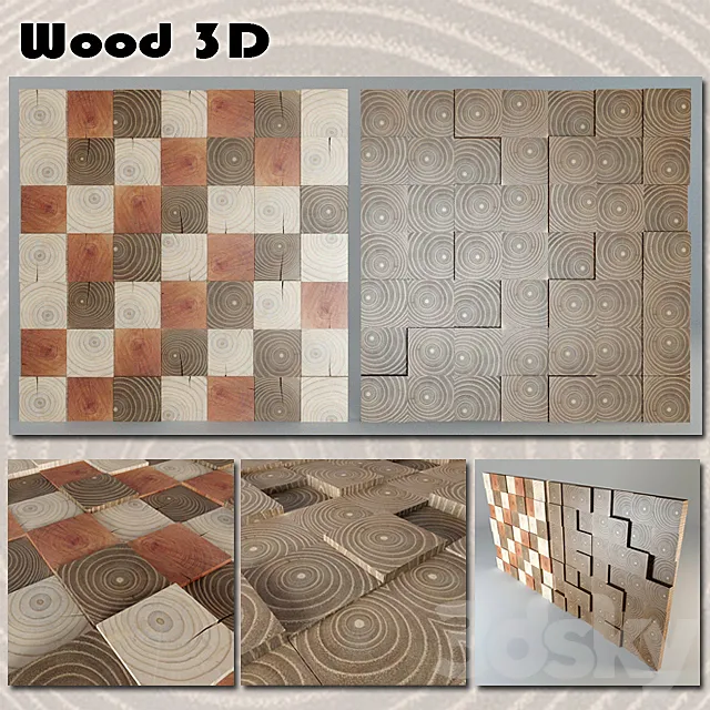 3D wooden panel 3D Model