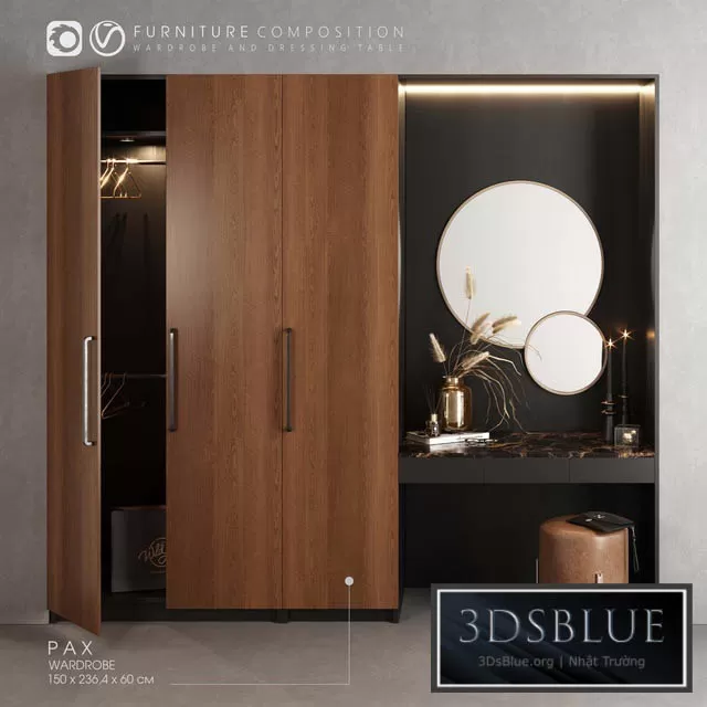 FURNITURE – WAREDROBE & DISPLAY – 3DSKY Models – 11198