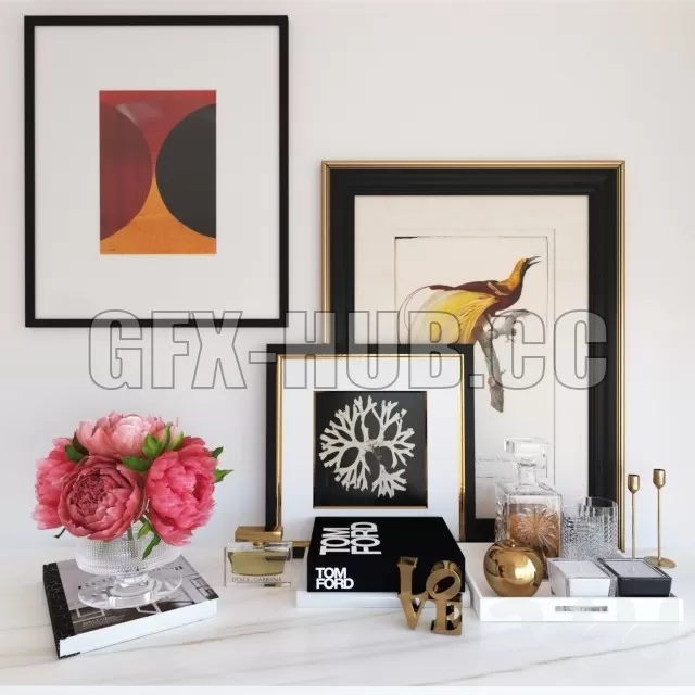 DECORATION – Decorative set with a bouquet of peonies