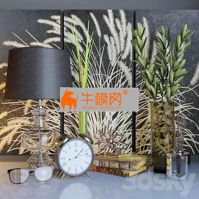 DECORATION – Decorative set with lamp Uttermost Paulinus