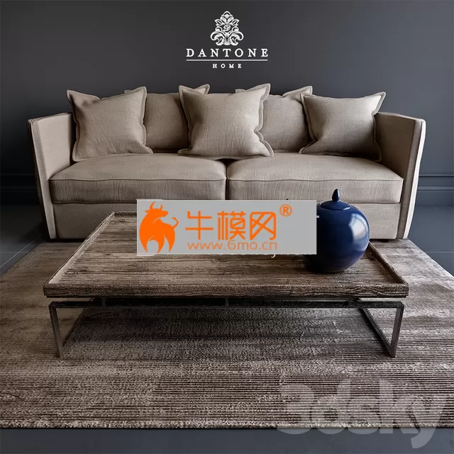 TABLE – Divan Annecy, coffee table TY380-YM and carpet MAQ-02-Taupe from Dantone home