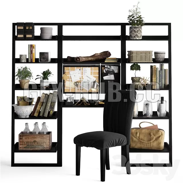 TABLE – Shelving unit with working table