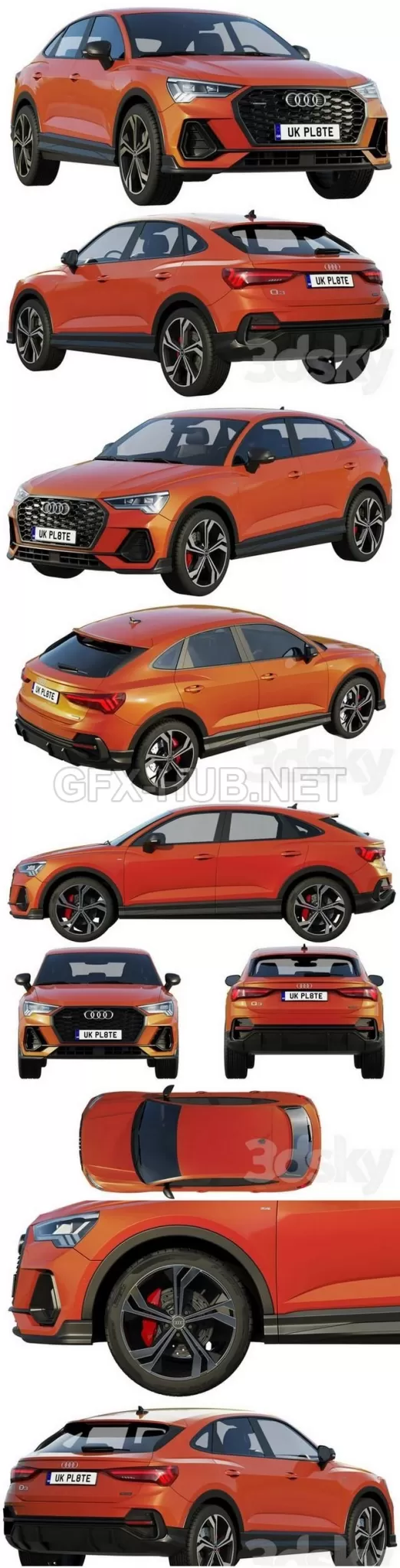 Audi Q3 Sportback 2020 3D Model – 1048
