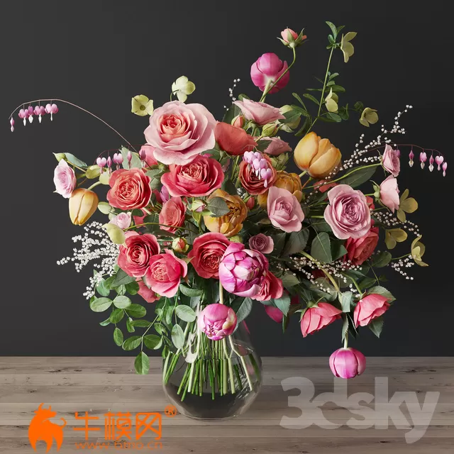 Bouguet assorted with roses – 1232