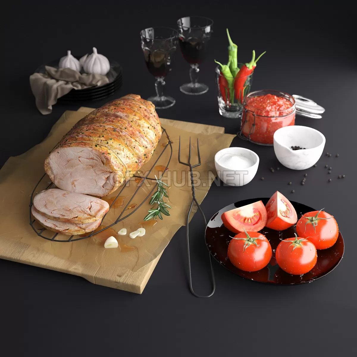 Roast Pork (max 2010, fbx) – 2671
