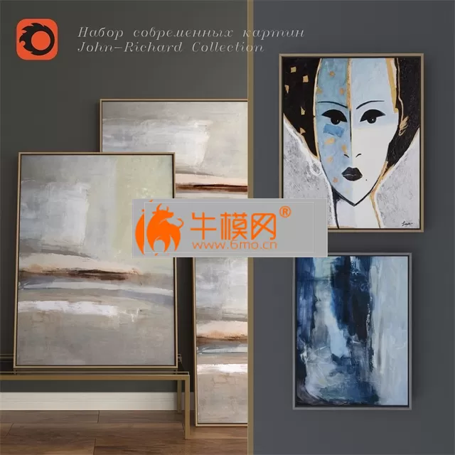 Set of 5 paintings John-Richard Collection (abstraction) – 2787