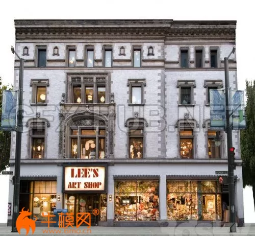 Facade for the background Vol 6 Shop and street (max) – 6532