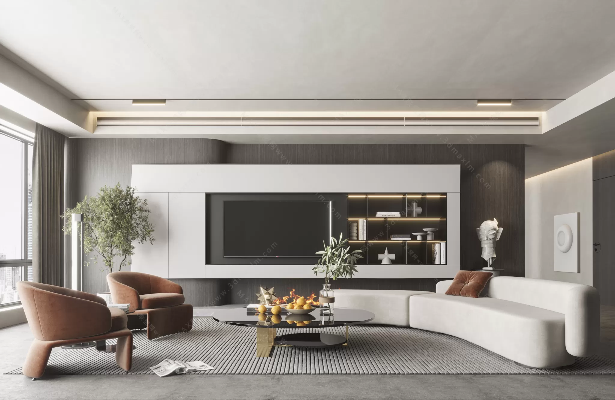 MODERN INTERIOR 3D SCENES – LIVING ROOM – 0055