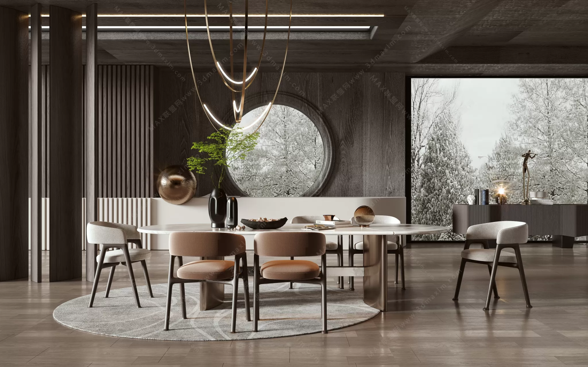 MODERN INTERIOR 3D SCENES – DINING ROOM – 0008