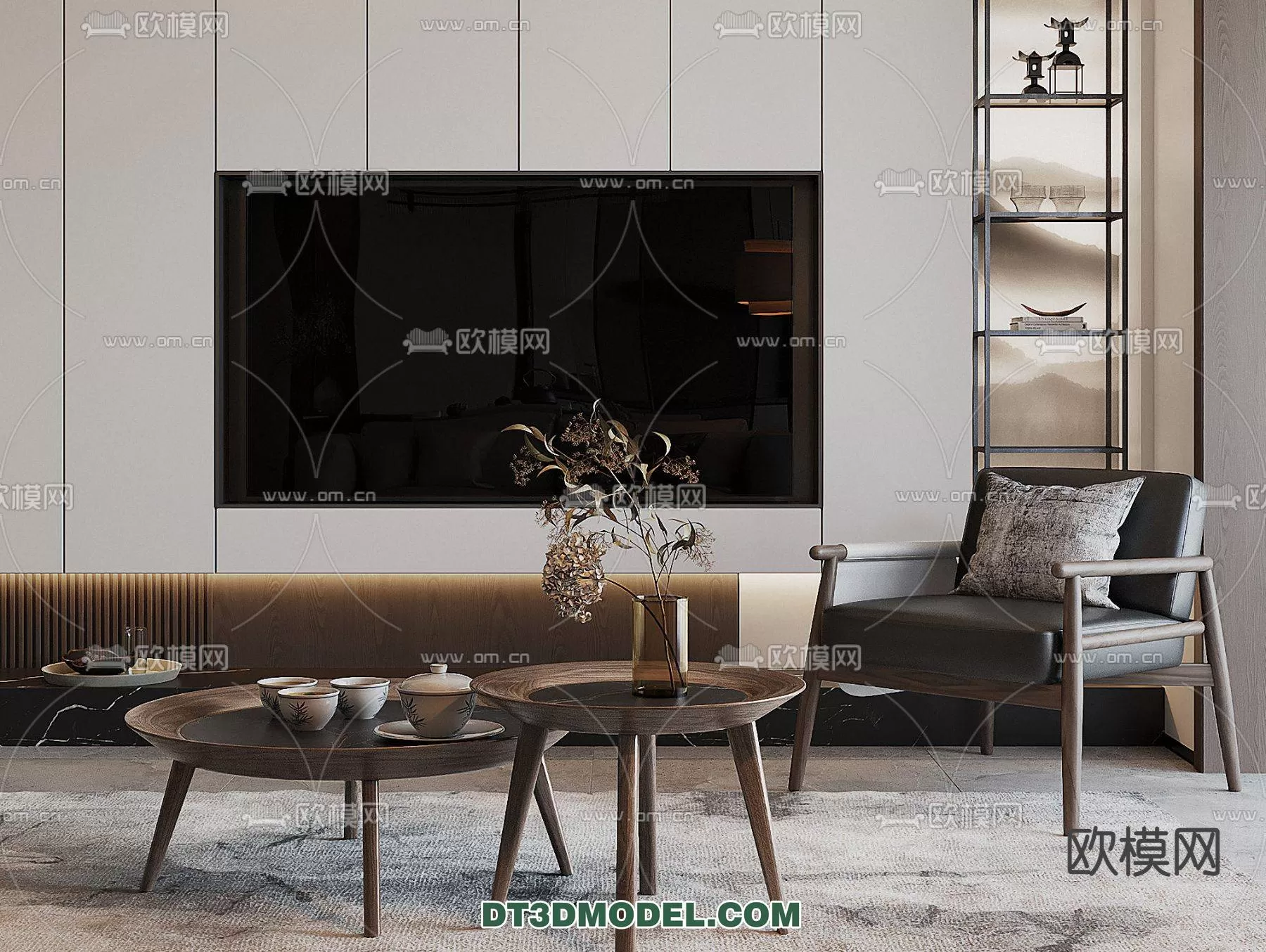 WABI SABI STYLE 3D MODELS – TEA TABLE – 0026