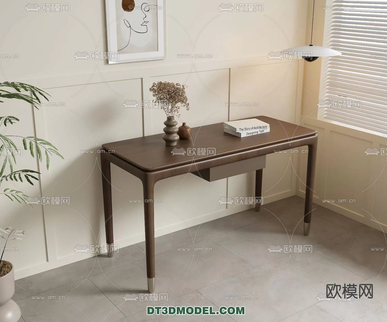 WABI SABI STYLE 3D MODELS – DRSSING TABLE – 0003