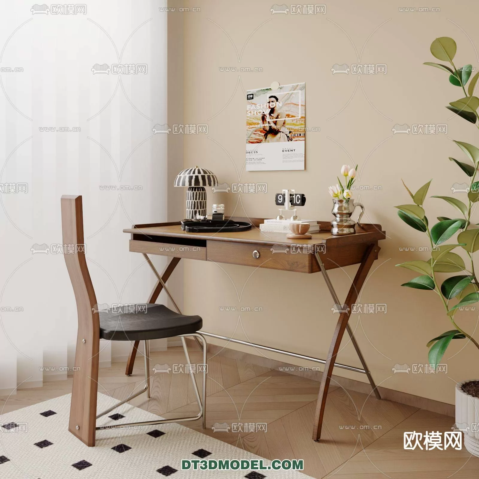 WABI SABI STYLE 3D MODELS – DRSSING TABLE – 0007